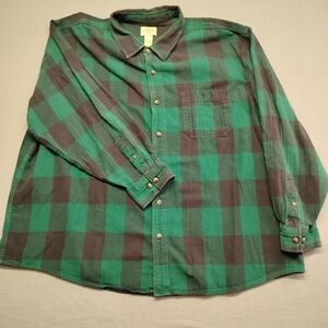Blue Mountain 3XL Green and Black Plaid Men's Shirt